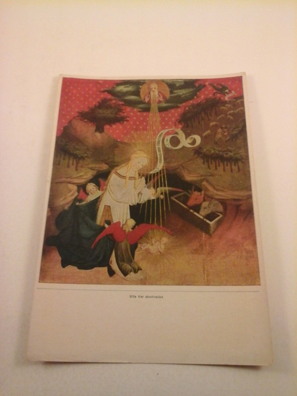 Vtg 5x7 Art PRINT Gothic & early Renaissance Painting FRANCKE Adoration of Child