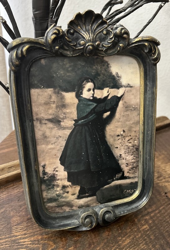 9×6” Dark Moody Art Print Of Camille Corot’s «The Curious Little Girl” NO GLASS