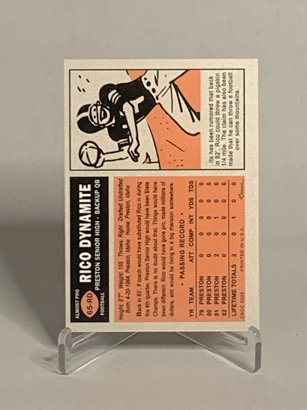 Custom Uncle Rico Dynamite. Parody Trading Card. Novelty Art Print gallery