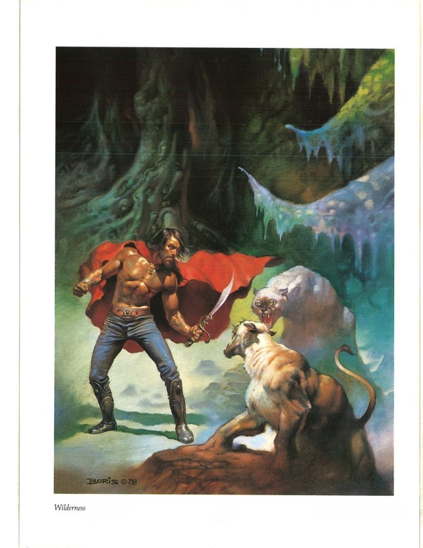 Boris Vallejo Art Print – WILDERNESS Fireside 1985