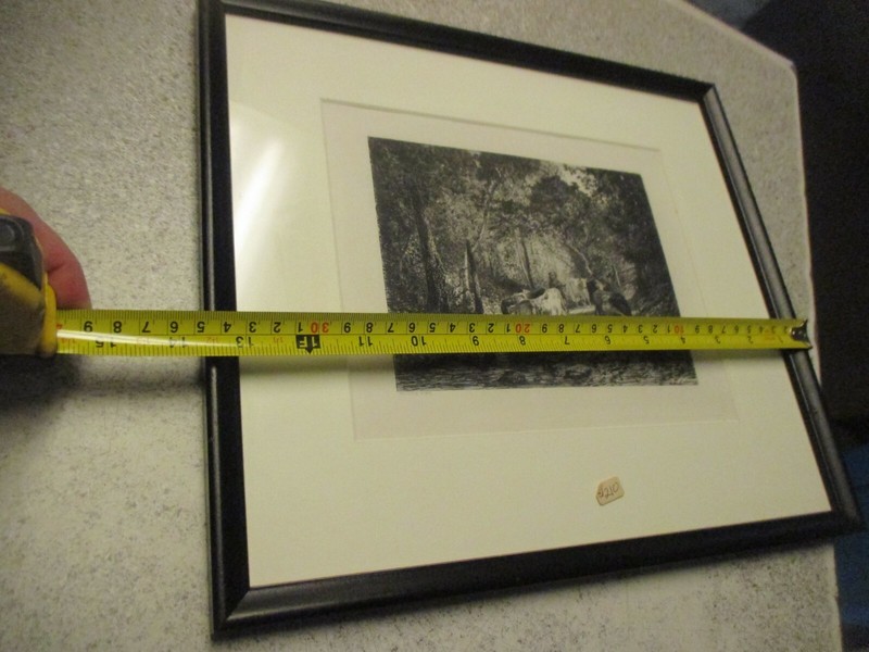 Antique cow etching Maxime lalanee after Troyon framed art gallery