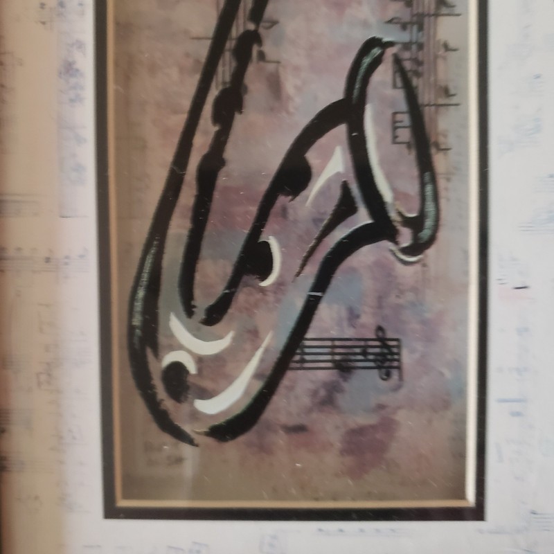 Framwd 3D Musical Instruments Framed Print Set Of 3 Wall Art Signed Ruth Bush gallery