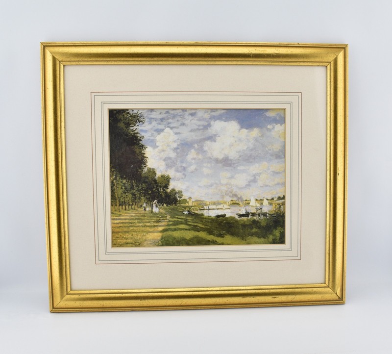 VTG Monet Framed Art Print – River Walk at Argenteuil VIK03 Made in England
