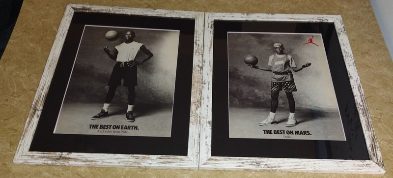 2 Michael Air Jordan Nike Ads 11"x14" framed images art basketball sneakers