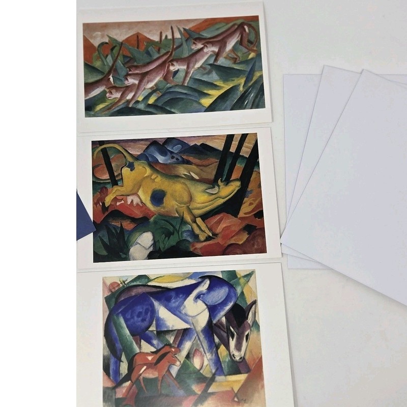 Franz Marc Notecards 4.5×7 Envelopes Set 3 Ape Frieze Yellow Cow First Animals