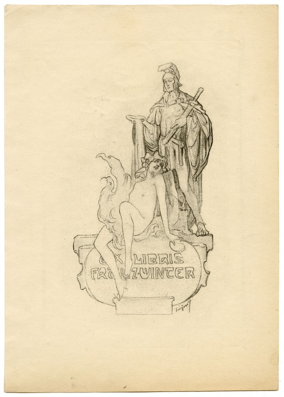 Vienna Secession Ex Libris Bookplate by Franz von Bayros – c.1910s etching gallery