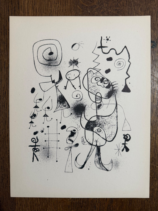 Joan Miro «Barcelona Series #31» Original 1947 Lithograph, Limited Ed. 1500
