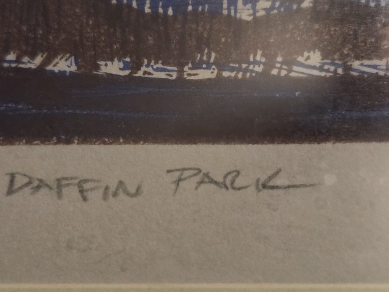 Woodblock Print Entitled "Daffin Park" by E. Fitzsimons Signed & NUMBERED 1 of 5 gallery