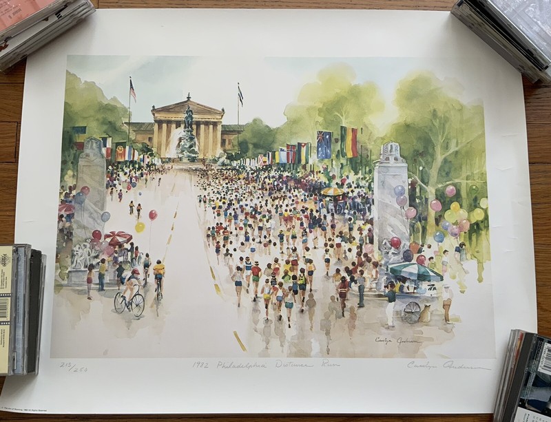Carolyn Anderson 1982 Philadelphia Distance Run Signed 213/250 Size 25×20