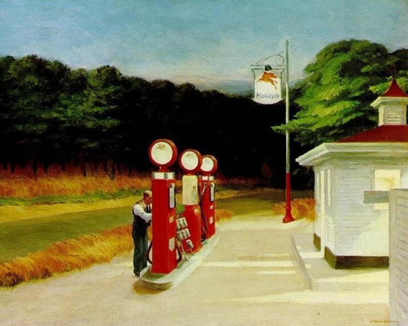 1940 Gas, by Edward Hopper vintage art poster PRINT antique painting
