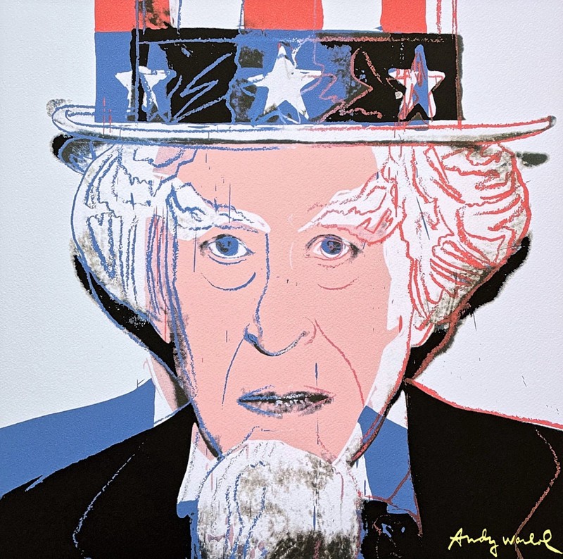 ANDY WARHOL - Uncle Sam - signed, numbered edition 16/500, 50x50 cm, CMOA gallery