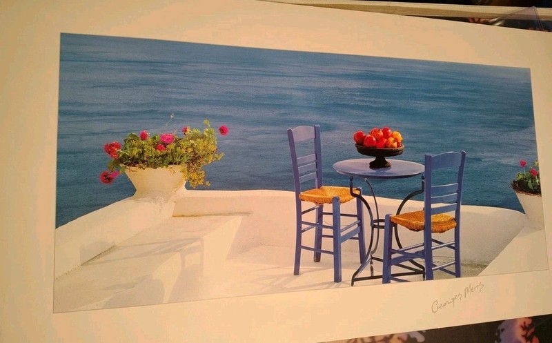 ART PRINT Blue Table with Pomegranates George Meis