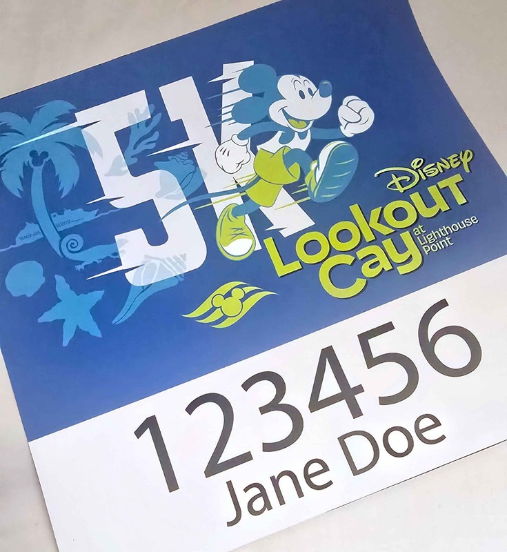 Run Disney Lookout Cay 5k Bib - Print on Demand - on Waterproof Vinyl Paper gallery
