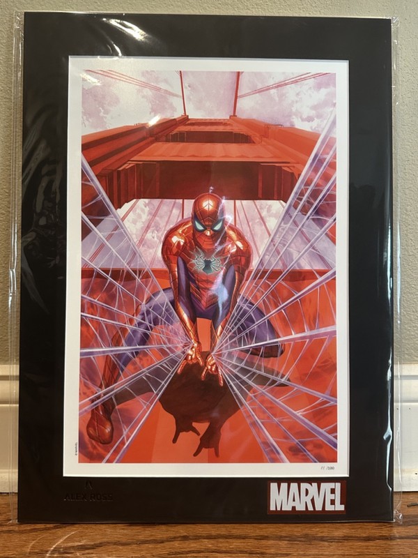SDCC 2016 EXCLUSIVE ALEX ROSS SPIDER-MAN LIMITED MATTED PRINT # 11/100 NEW RARE
