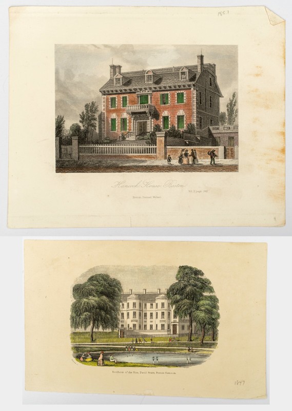 Two Antique Hand Colored Boston Architecture Engravings, 1840’s/50’s