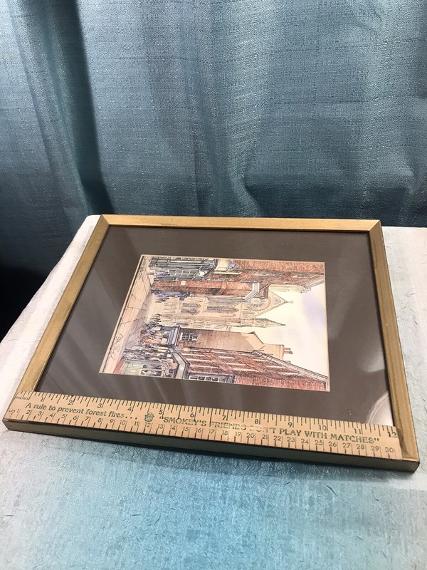 Vintage Art Print Nice Old Frame Signed Alan Stuttle Minster Gates York gallery