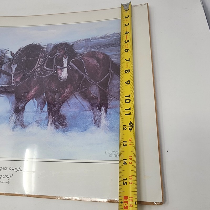 Chris Cummings Art Print 1982 When The Going Gets Tough Horses Winter 20 x 16 in gallery