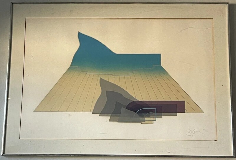 ANTHONY BENJAMIN VINTAGE MODERN ABSTRACT CUBIST LITHOGRAPH OLD EUROPEAN UK ART