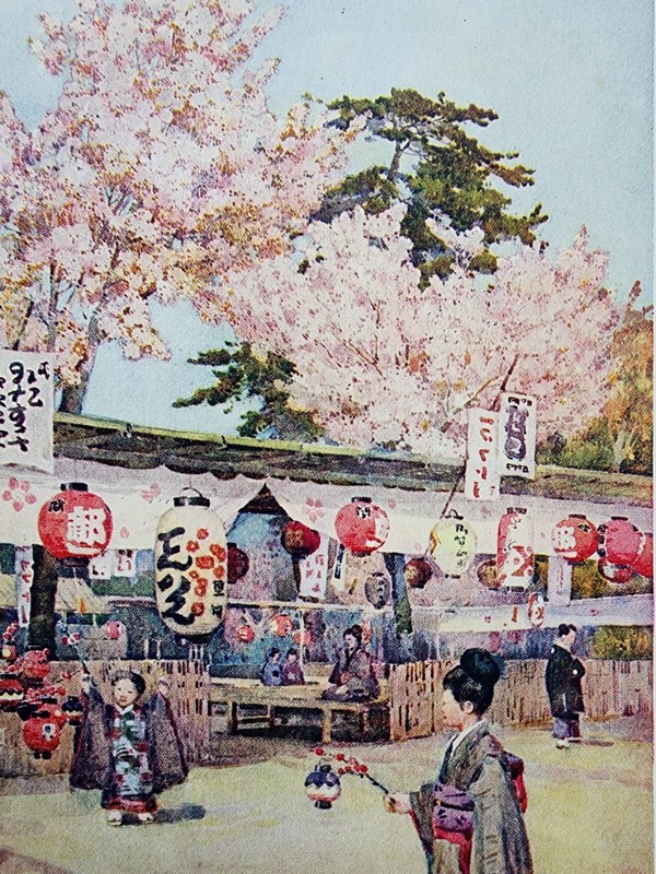 Antique 1908 Print - Feast of Cherry Blossoms - Ella du Cane - Japanese Gardens gallery