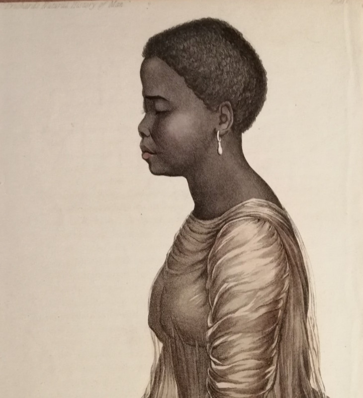 Antique Engraving. Portrait of Girl of The Isle of Luzon. Published c.1855
