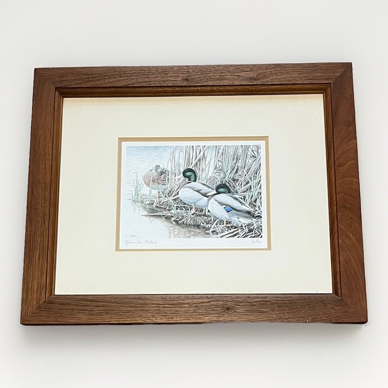 Afternoon Rain Mallards By Kenneth Ferris Framed 16.5”X13.5”