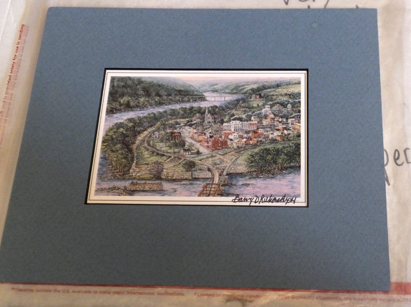 Barry D Richardson Signed Print Shepherdstown Harpers Ferry Print 10inch x 8inch