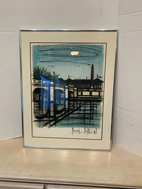 Bernard Buffet 1968 Signed Lithograph Framed Original Graphic Art w/ COA