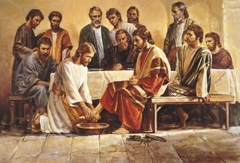 Jesus washing the feet of the disciples 8 x 10 inch Ultra Premium Matte Print