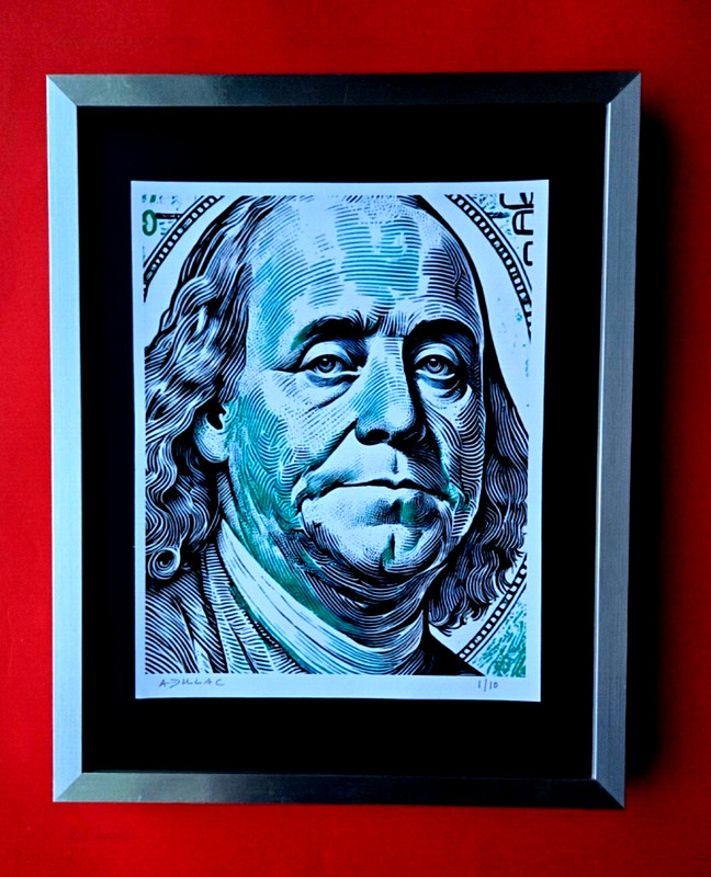 ALEXANDER DULAC | BEN FRANKLIN Hand Signed Authentic Print LtdEd of 10 COA