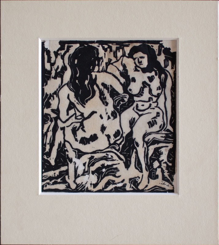 Eberhard Viegener Female Nude Expressionism Monogrammed Woodcut Circa 1920 gallery