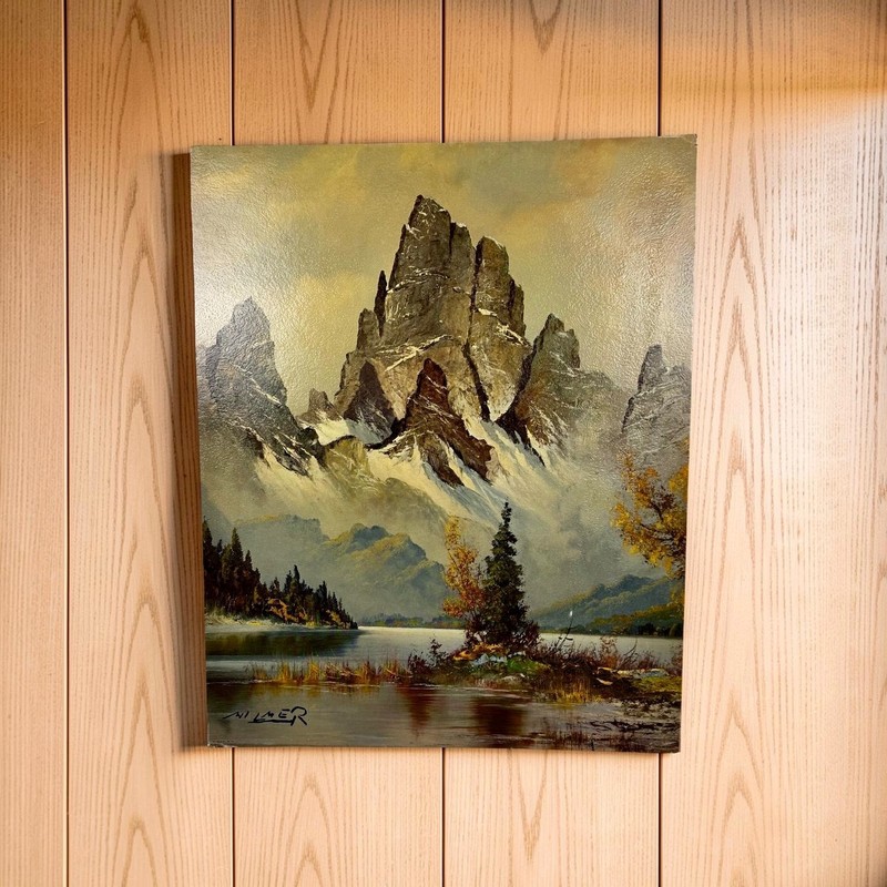 Vintage Wilmer ‘Timberline Lake’ Litho16x20 MCM Mountain Landscape Art