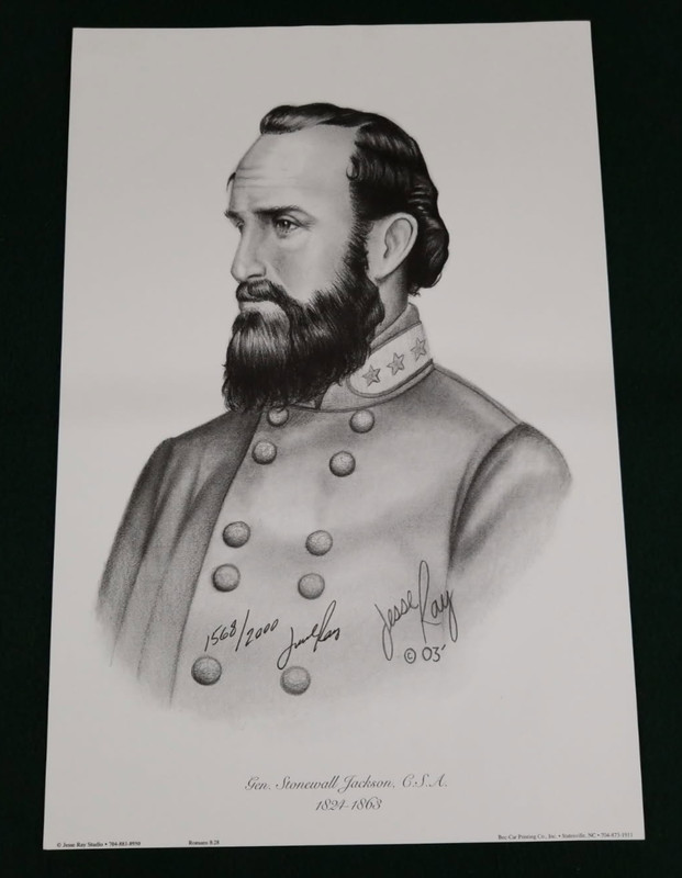 Signed Limited Edition Gen. Stonewall Jackson Print Jesse Ray 2003 1568/2000