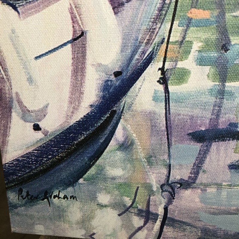 Peter Graham 1996 Riviera Yachts 18” x 24” Wrapped Canvas Giclee Ink Print gallery