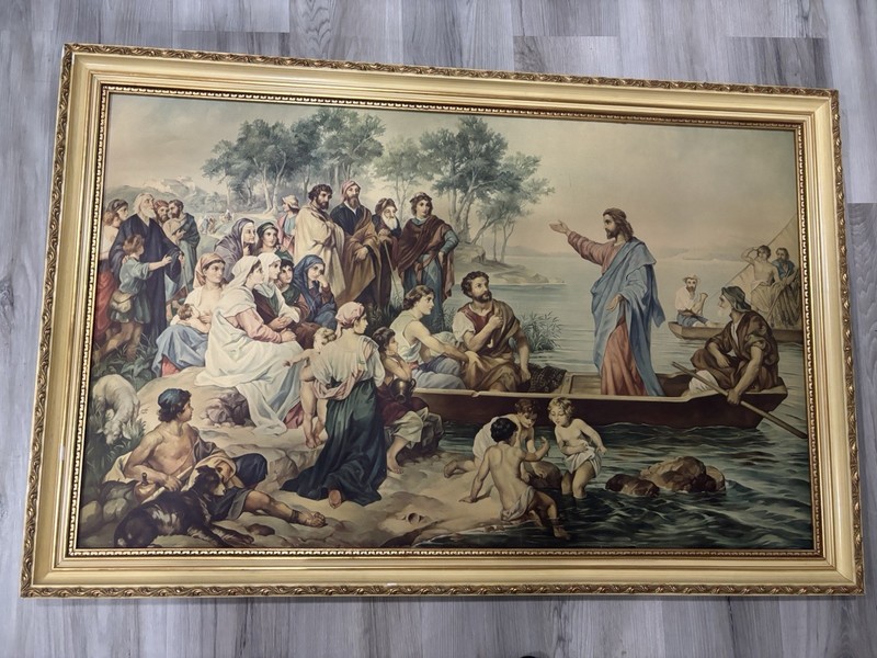 Cecil Golding & Heinrich Hofmann Christ Preaching by the Sea Large Framed Print