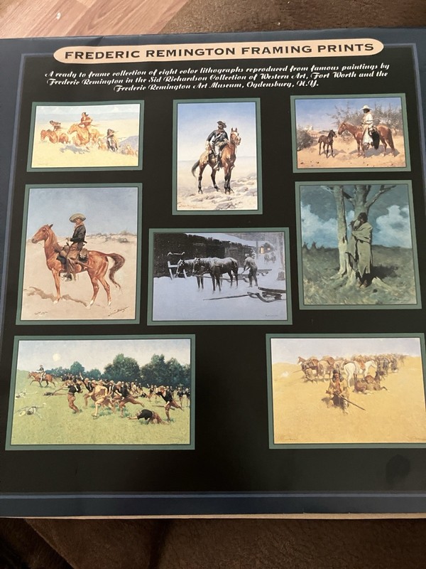 Vintage Frederic Remington Western Set 8 Framing Prints 11x14 Cowboy US Native gallery