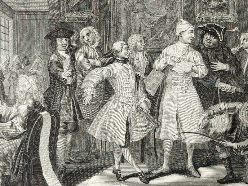 William Hogarth 1806 Original Engravings Rake’s Progress On Thick Vellum Paper