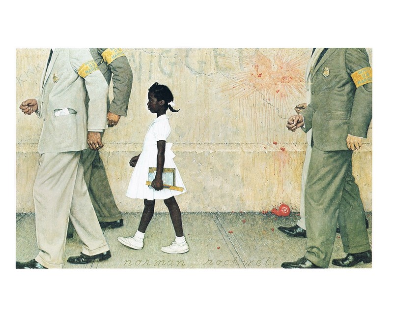 Norman Rockwell Vintage Racism print «THE PROBLEM WE ALL LIVE WITH» Ruby Bridges