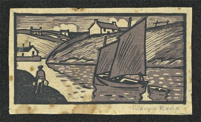 Ludovic-Rodo Pissarro (1878-1952) Miniature Signed Wood Engraving Coastal Scene gallery