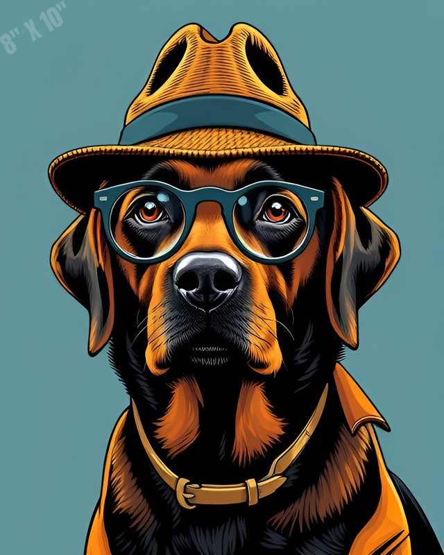 Labrador Retriever Detective Sherlock Holmes Pop Art 8X10 Print
