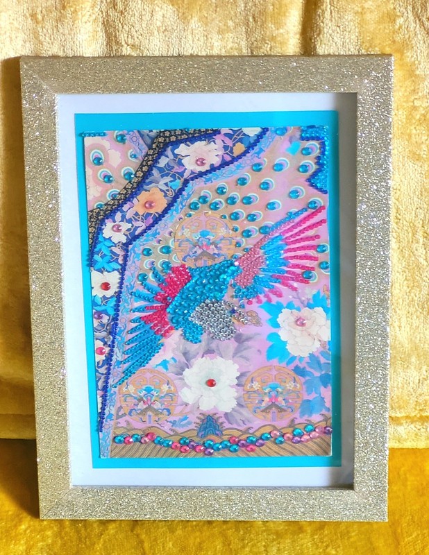 METROPOLITAN MUSEUM OF ART CHINESE ART PRINT EMBELLISHED AND FRAMED