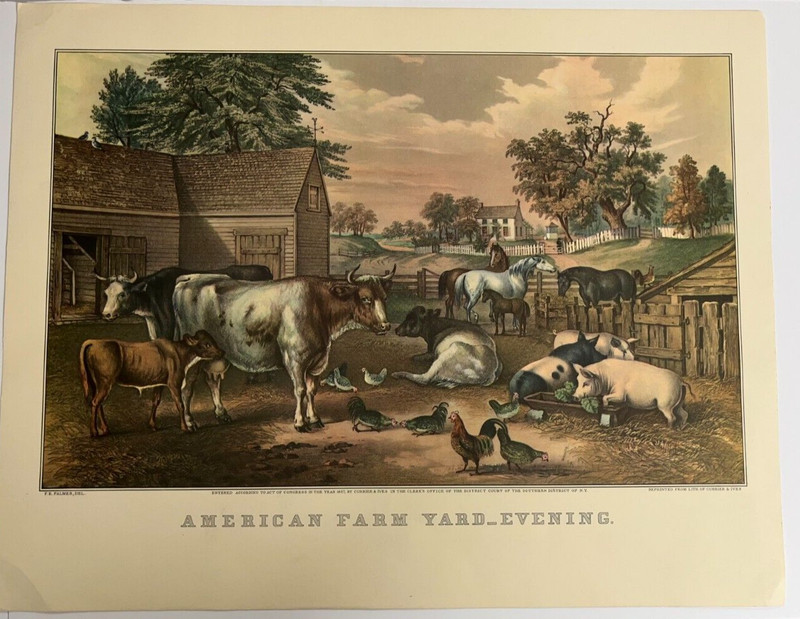 Two Double Sided "Farm Life" Series Reprints by N. Currier, Lith. gallery