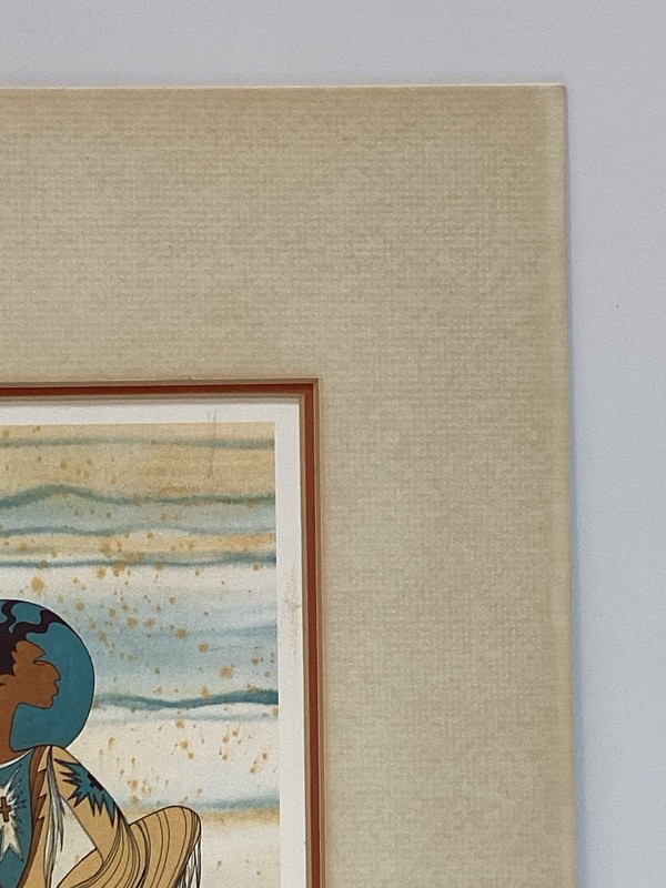 Ioyan Mani Summer Moon Maxine Noel Sioux Native American Matted Signed Print gallery