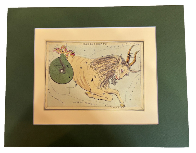 Capricorn the Goat Art Print 14″ x 11″ Mat Fits Standard Frame Astrology