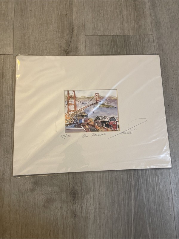 Eduardo Guzman Signed and Numbered San Francisco Art Watercolor Print Painting