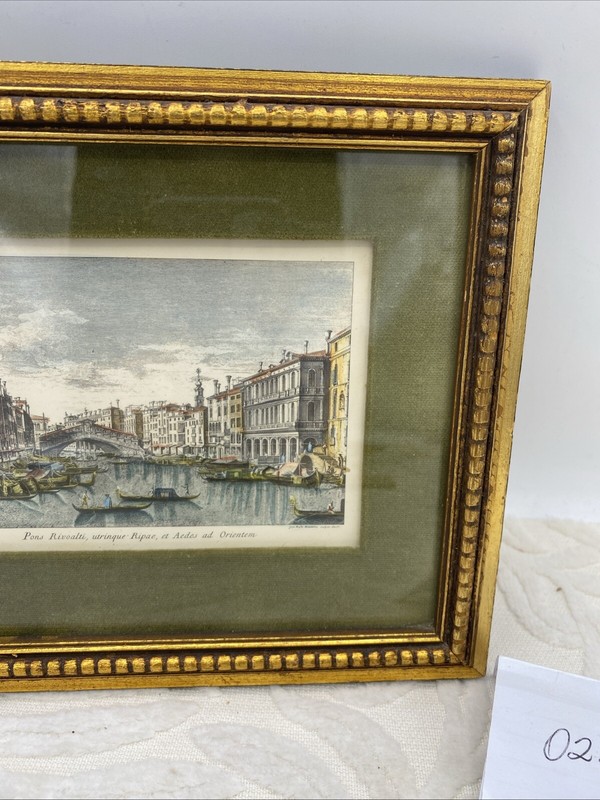 Vintage Venice Lithograph Etching Framed And Matted Print by Antonio Visentini gallery