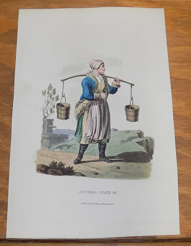 1813 Antique Print of Austria Costumes///WOMAN WITH BALANCING ACT