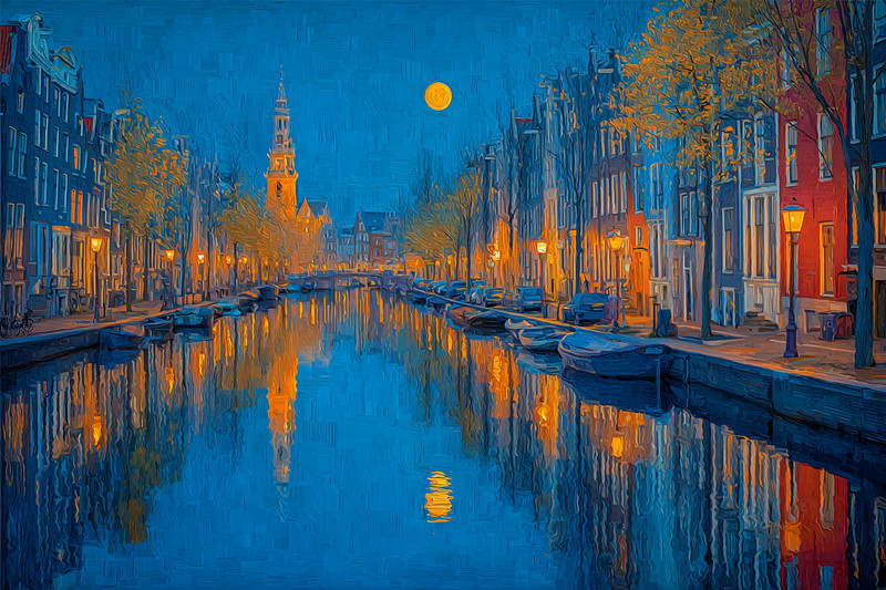 Amsterdam Netherlands 36×24 Giclée Art Print Ltd 1/25 Signed COA Rombley H18