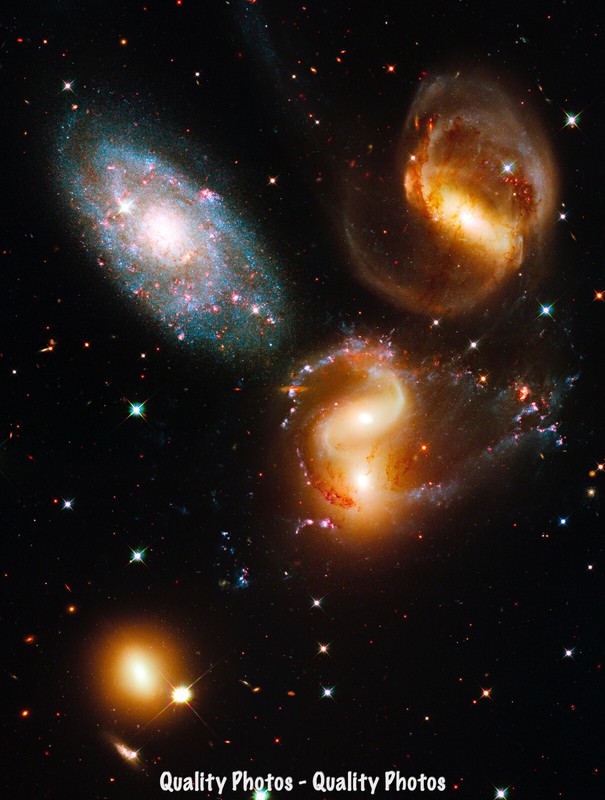 Five Galaxies 8.5×11″ Photo Print Outer Space Art Hubble Stephens Quintet Stars