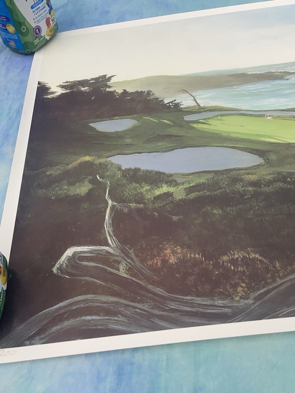 JAMES JIM RYON (1935-2016) Signed 19X24 THE 15th AT CYPRESS POINT COUNTRY CLUB gallery