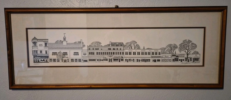Numbered 60/300 Downtown Westfield Print By Harry Devlin Framed And Matted